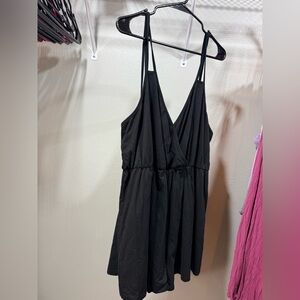 SHEIN Curve Black Romper 4XL Plus Size Cami Strappy Flowy Shorts Romper